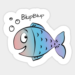 funny colorful Fish Cartoon Sticker